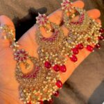 Reverse Diamond earings and tikka set
