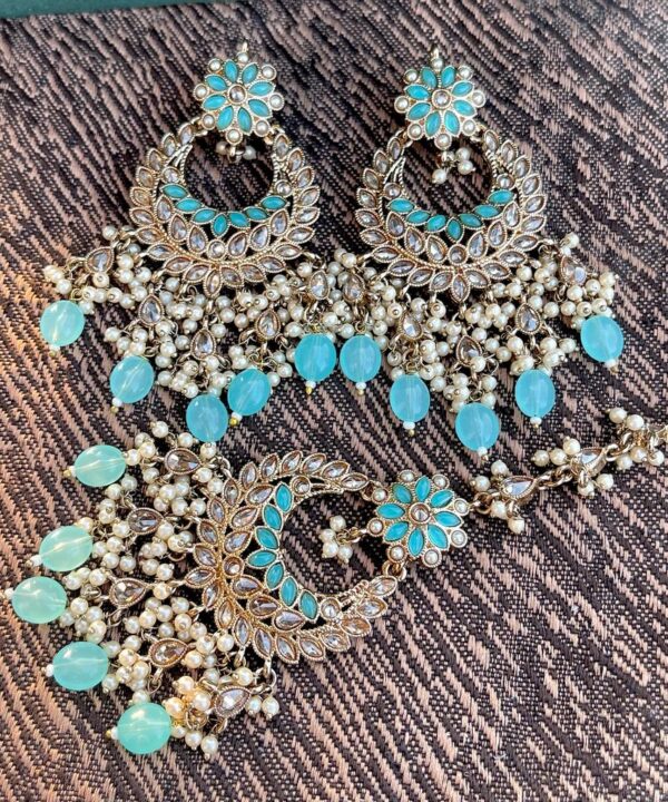 Reverse Diamond earings and tikka set - Image 7