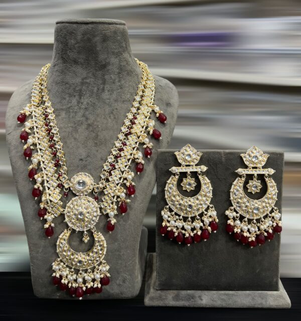 Kundan Long Raniharr , earings and tikka - Image 6