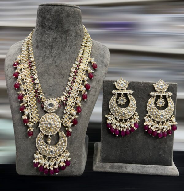 Kundan Long Raniharr , earings and tikka - Image 5