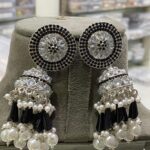 Silver Polki Jhumka