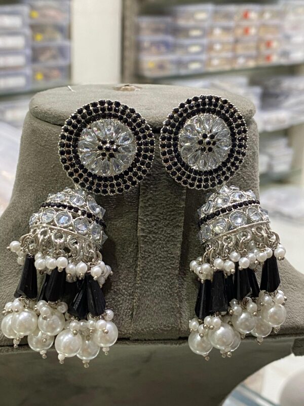 Silver Polki Jhumka