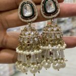 crystal uncut jhumka