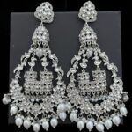 Rhodium Polish Long Peacock Earings