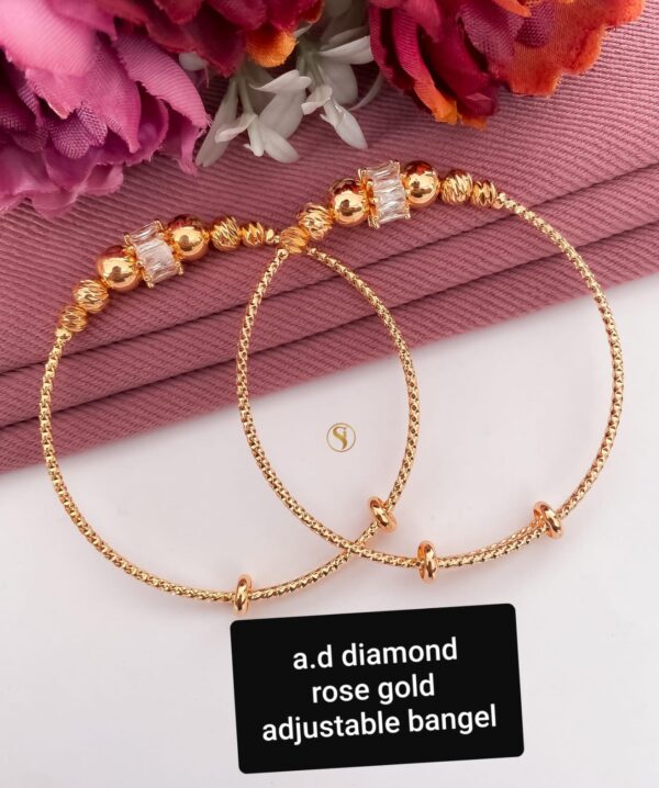 Ad Diamond rosegold adjustable bangle