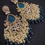 Mehndi Polish Kundan Long Earrings