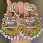 Kundan Mehndi Polish Earrings
