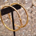 Zircon stones hoops earings