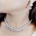 Diamond necklace,earrings