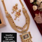 Gold plated long neckline