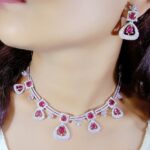 Diamond necklace earrings