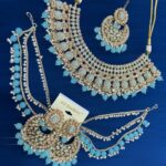 Gold plated Necklace,bahubali earrings&tikka