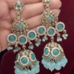 Mehendi polish beautiful earrings