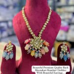 Meenakari kundan chokker necklace,earrings