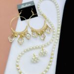 Pearl Mala with 2 pairs tops combo