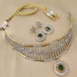 Diamond choker neaklace with earrings