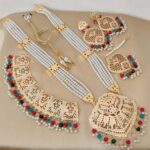 Punjabi jadau chokker necklace with ranihar combo
