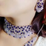 Diamond choker necklace with earings tikka