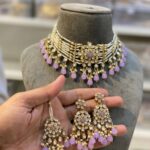 Beautiful 7 line pearl kundan set