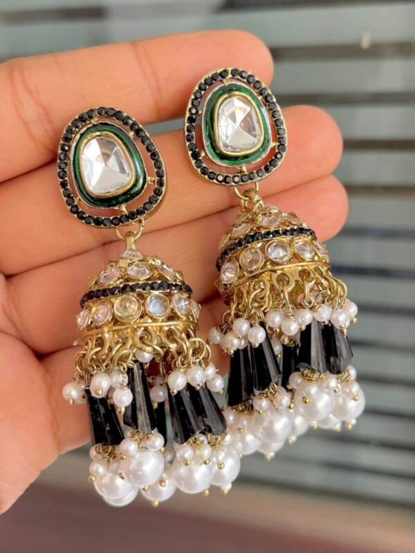 Pakistani work kundan jhumka