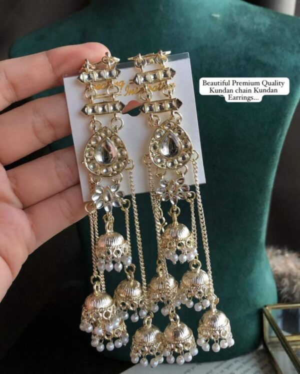 Kundan chain kundan earrings