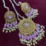Punjabi gold plated earrings with big size tikka