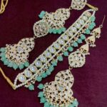 Back Meenakari Kundan Chokker With Beautiful Earrings And Tika combo set