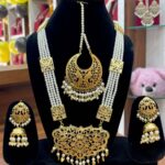 Beautiful Jdau Long Ranihaar With Peacock Jhumkie And Tika set