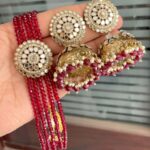Onex Bead Mala Chokker with Jhumka set