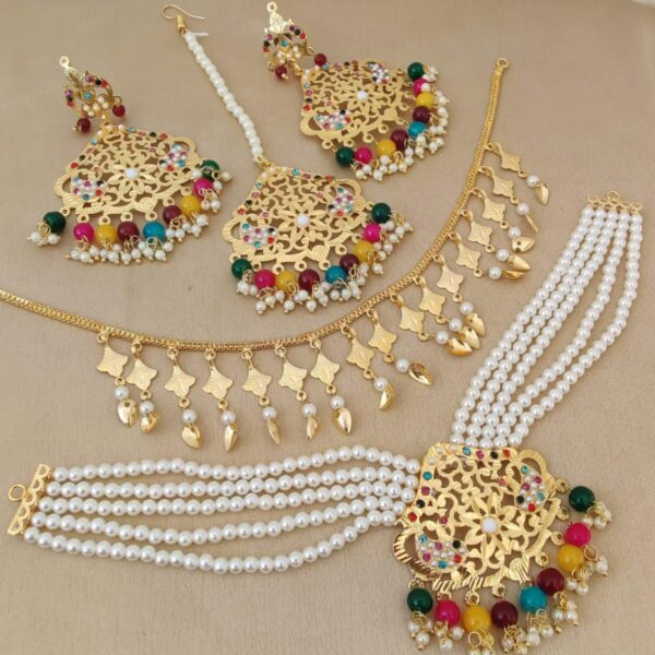 Punjabi Dual 2  Neaklace With Beautiful Earings Tika Combo
