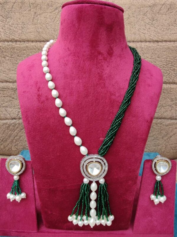 Beautiful Hydero Pearl Diamond Neaklace With Beautiful Earings