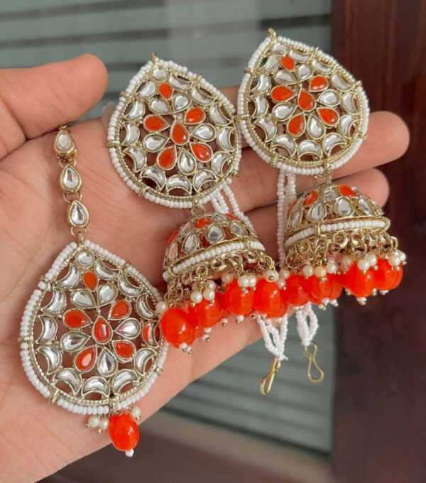 Beautiful Kundan Kan Chain Jhumka And Tika…. New Arrivals 💐