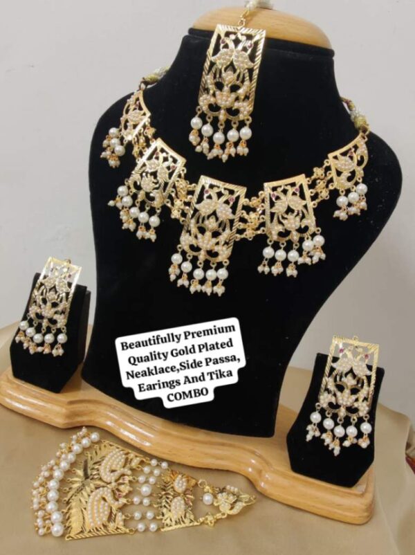 Beautiful Gold Plated Rani Haar With Beautiful Earings Tika Combo