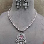 Beautiful neckline Premium quality American daimond set