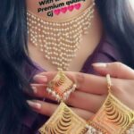 Beautiful combo Neckline with tikka set Premium quality Gold plated