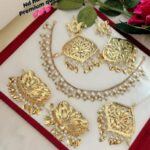Beautiful combo Neckline with Tikka set Hair pins set.