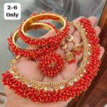 Choker Neaklace With Earings,Ring And Bangles Combo