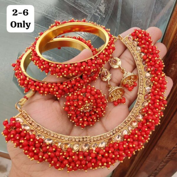 Choker Neaklace With Earings,Ring And Bangles Combo