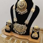 Gold Plated Choker Necklace With Rani-Haar, Earings And Tika Combo