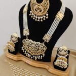 Gold Plated Choker Necklace With Rani-Haar, Earings And Tika Combo