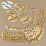Gold Plated 2 Pcs Neaklace With Big Earings Tika Combo