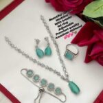 American diamond Neckline with ring and breslet combo