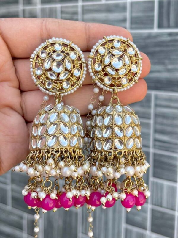 Kan Chain Kundan Jumka Mehndi Polish ❤️‍🔥