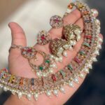 Pakistani Work Neckline With Jhumka And Tika Reverse Ad Stone Work