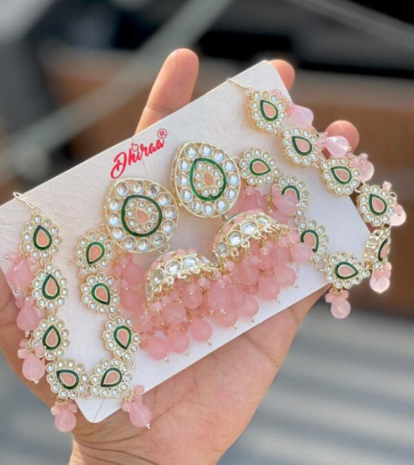 Kundan Meenakari Work Shara Jumkie Original Crystal Pearl Used