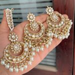 Kundan  Earrings And Tika
