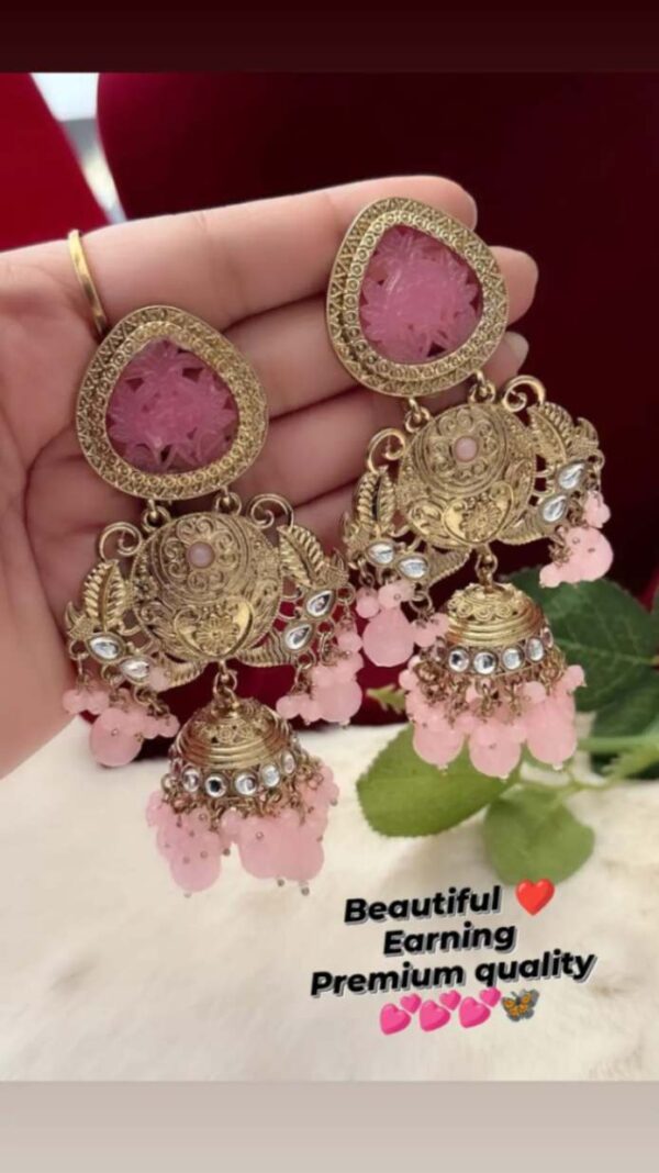 Kundan beads earrings
