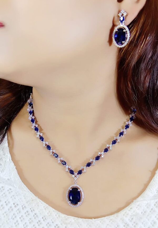 American diamond neckline with earrings