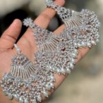 Pakistani Work Earrings And Tika Reverse Ad Stone Work