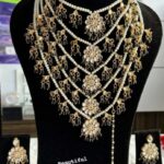 Long neckline with earrings tikka